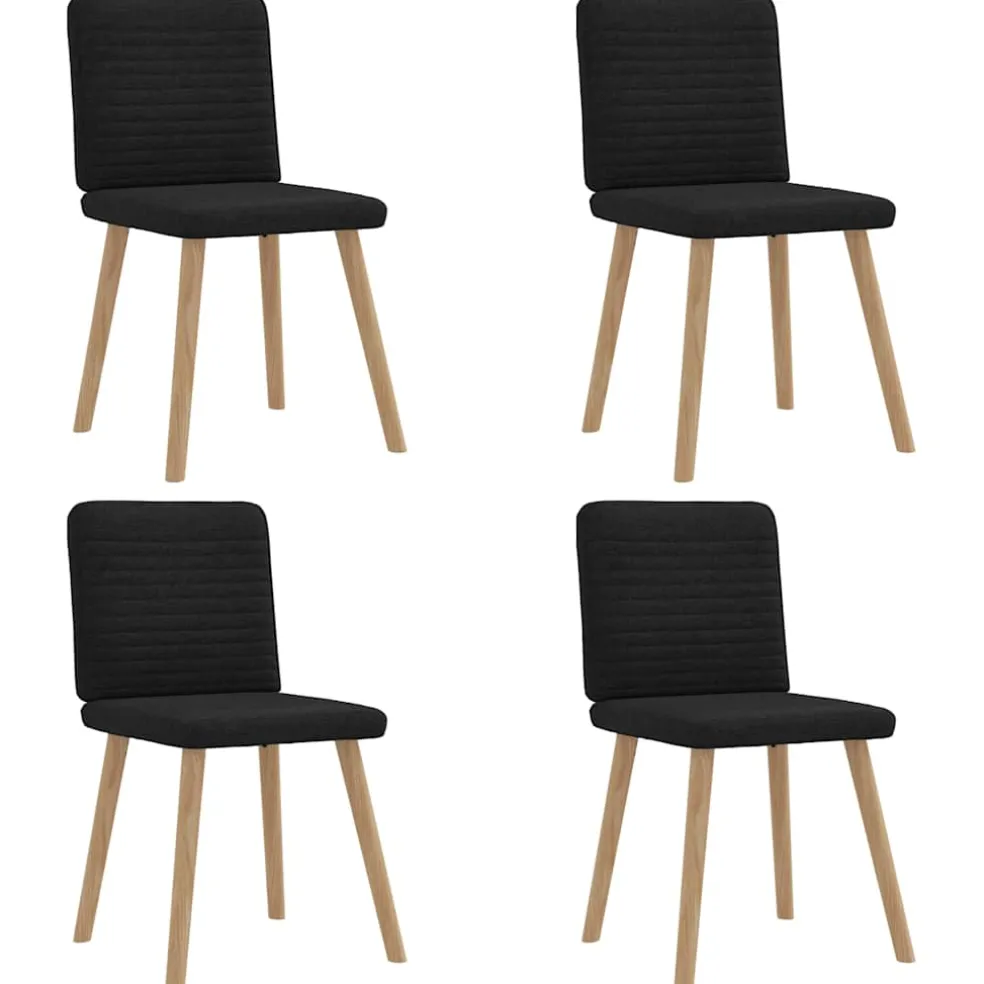 vidaXL Eetkamerstoelen 4 st stof zwart
