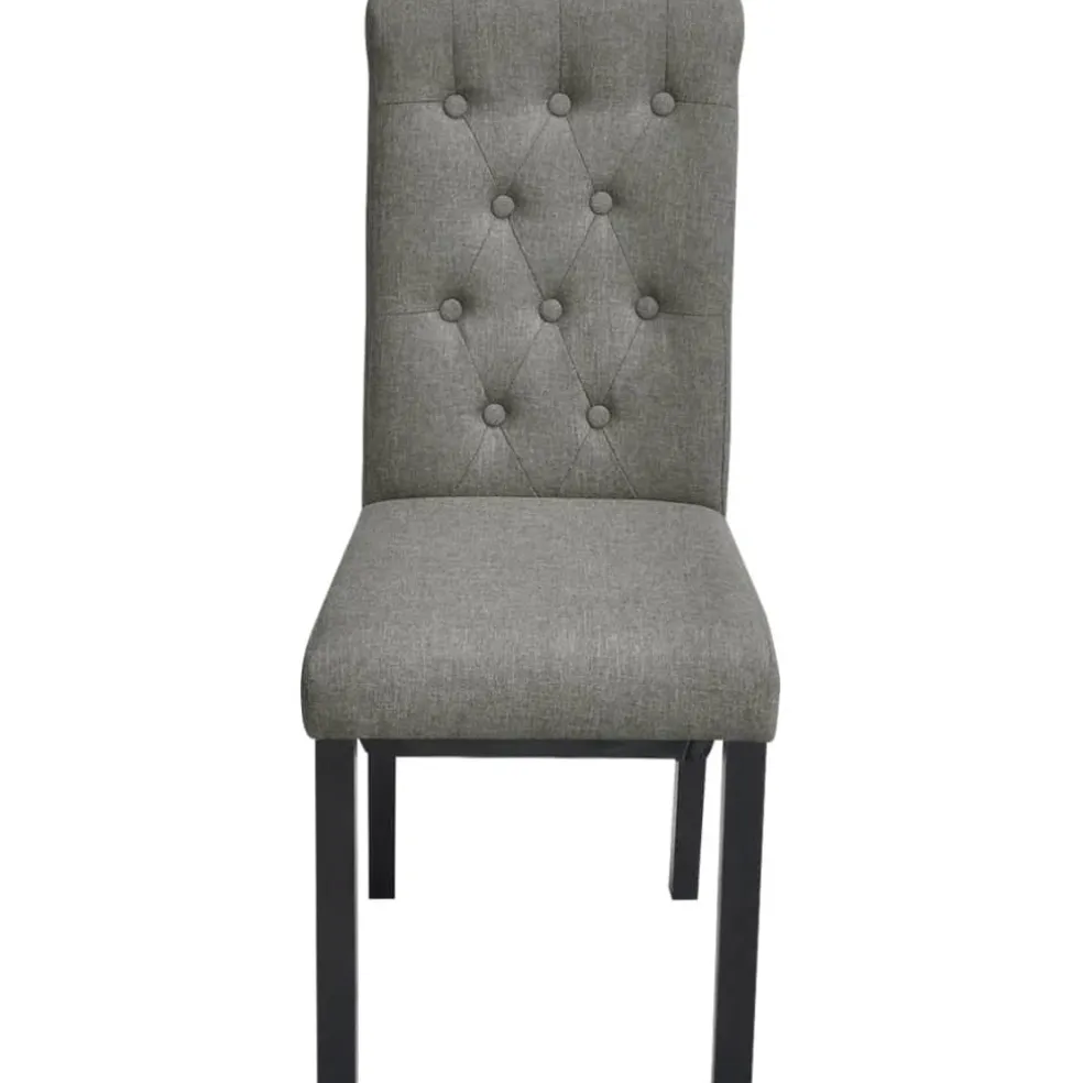 vidaXL Eetkamerstoelen 2 st stof lichtgrijs