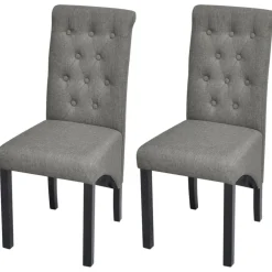 vidaXL Eetkamerstoelen 2 st stof lichtgrijs