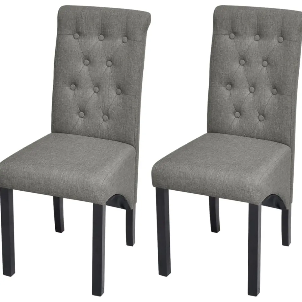 vidaXL Eetkamerstoelen 2 st stof lichtgrijs