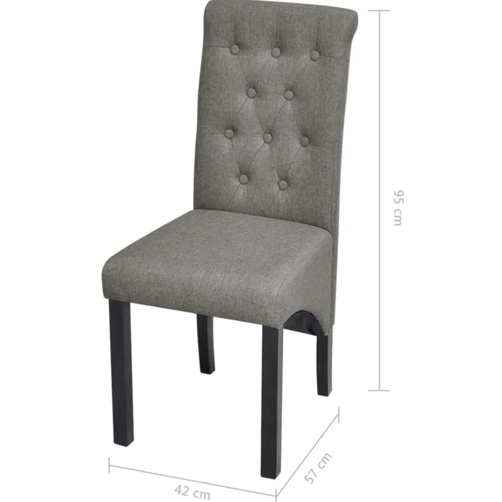 vidaXL Eetkamerstoelen 2 st stof lichtgrijs