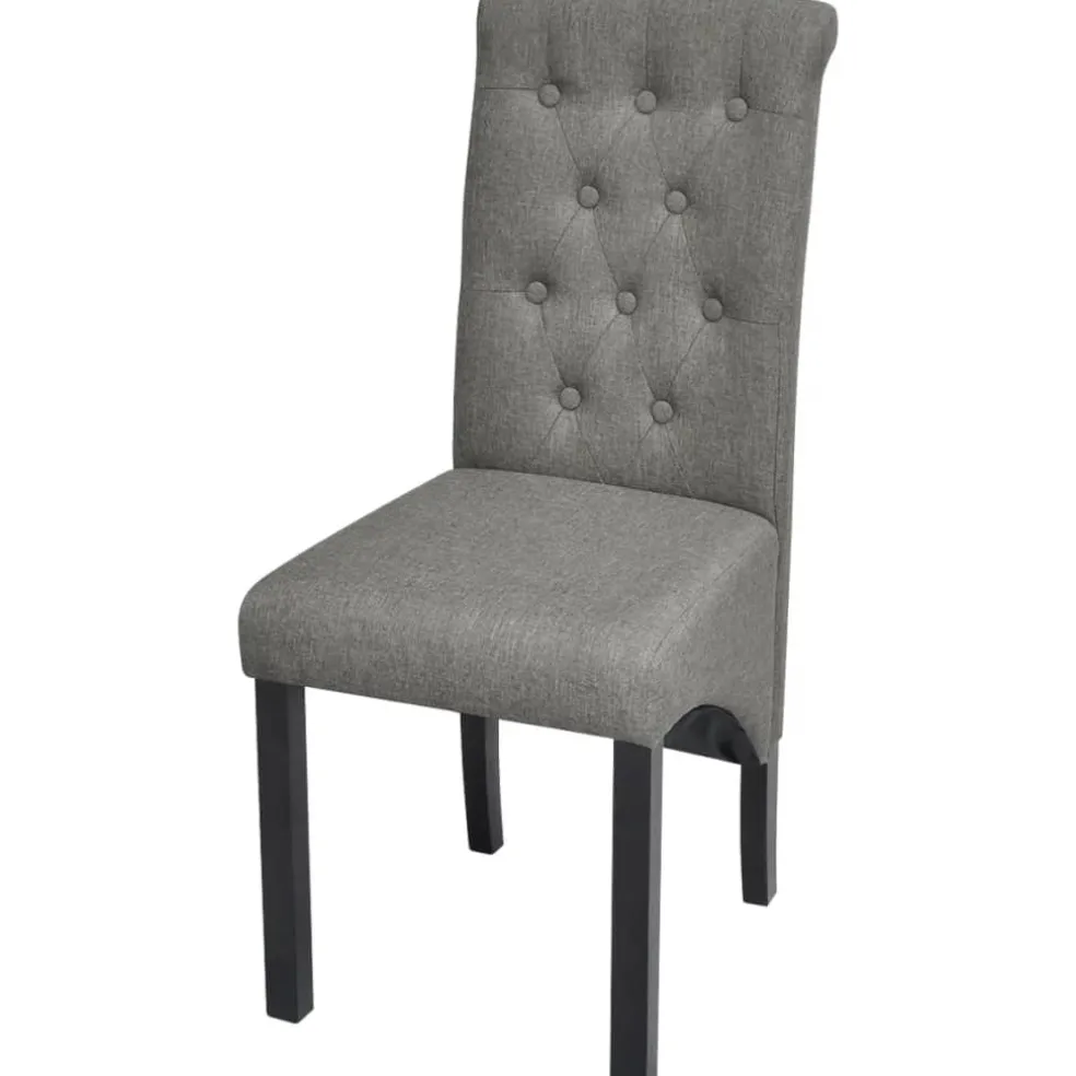 vidaXL Eetkamerstoelen 2 st stof lichtgrijs
