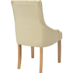 vidaXL Eetkamerstoelen 2 st stof crèmekleurig