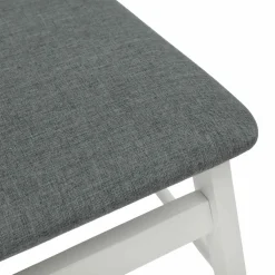 vidaXL Eetkamerstoel 2 st Massief Rubberhout Wit en Grijs