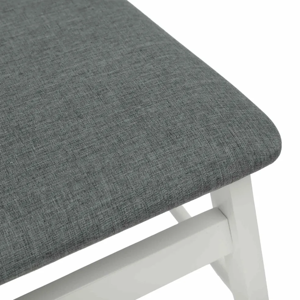 vidaXL Eetkamerstoel 2 st Massief Rubberhout Wit en Grijs