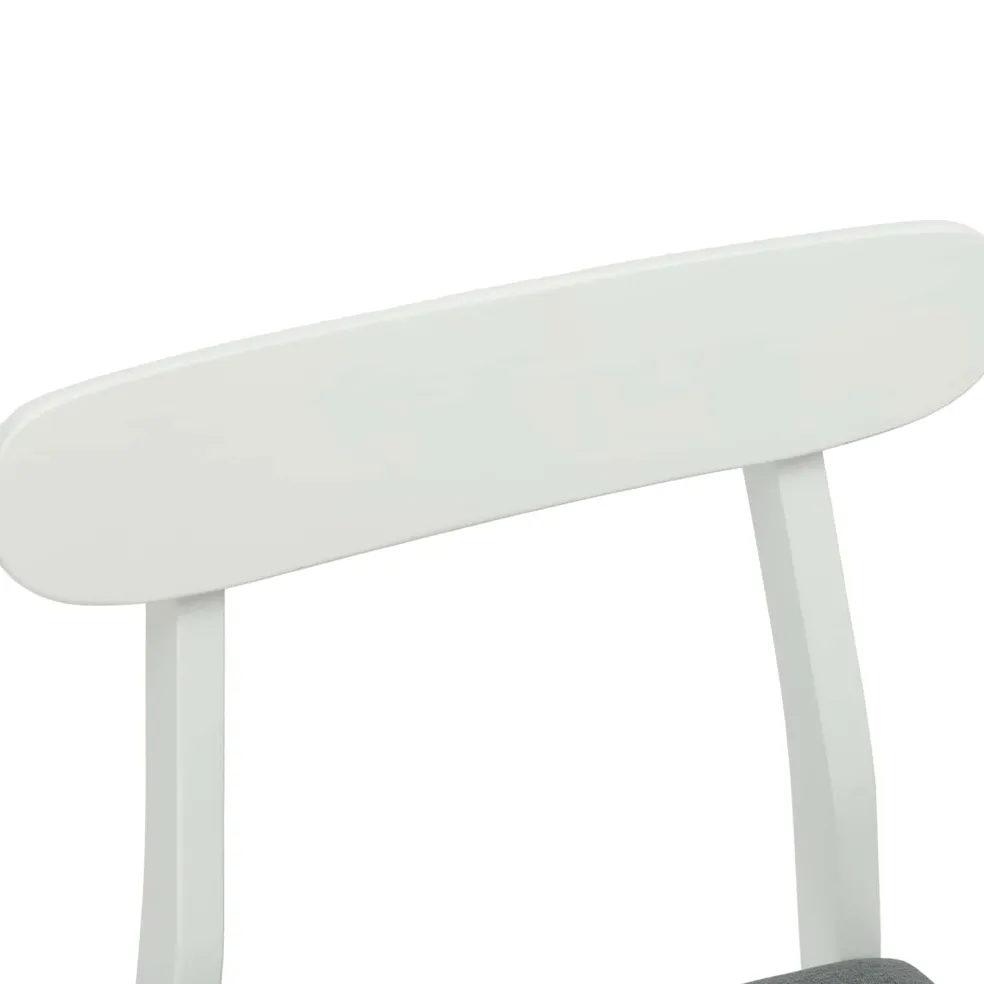 vidaXL Eetkamerstoel 2 st Massief Rubberhout Wit en Grijs