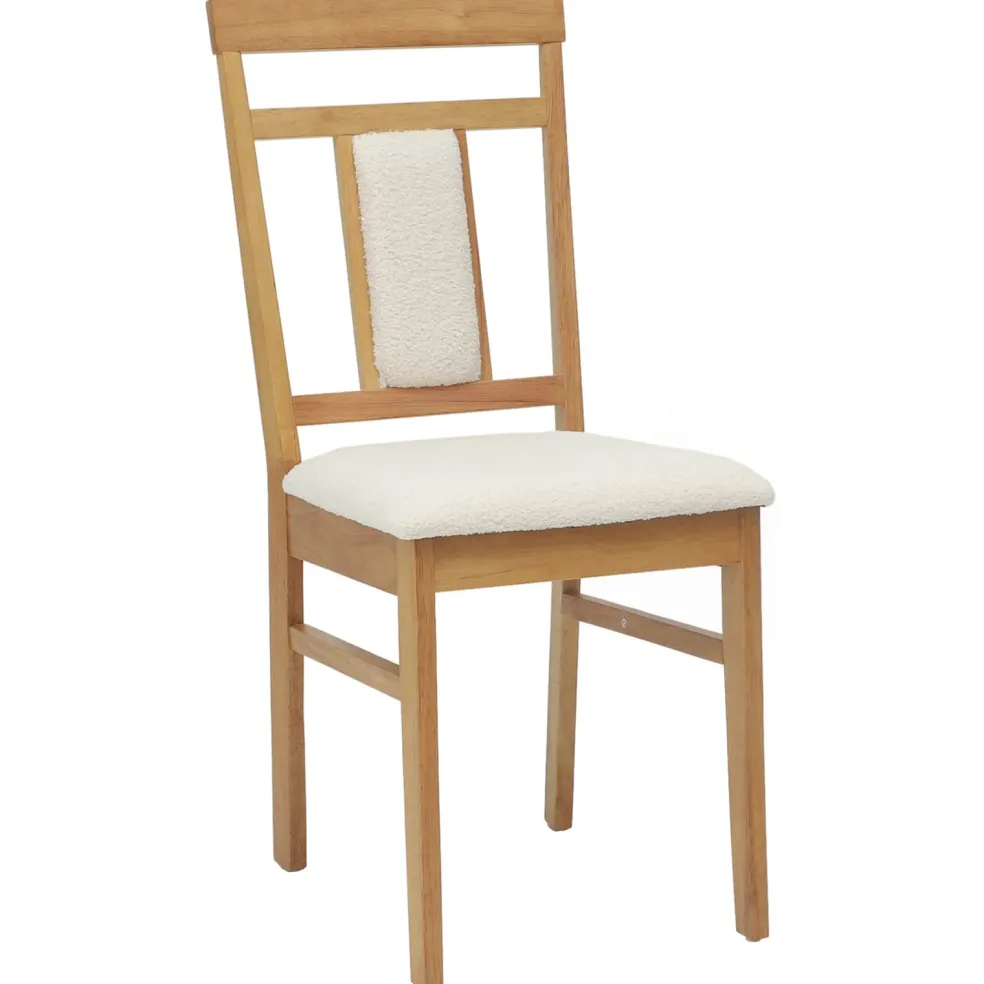 vidaXL Eetkamerstoel 2 st Massief Rubberhout Natuurlijk en Licht