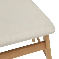 vidaXL Eetkamerstoel 2 st Massief Rubberhout Natuurlijk en Licht