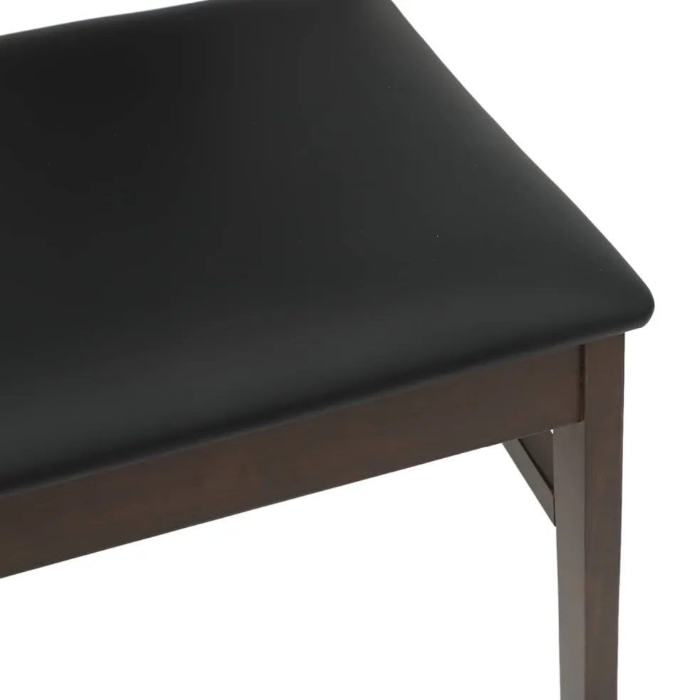 vidaXL Eetkamerstoel 2 st Massief Rubberhout Lichtbruin en Zwart