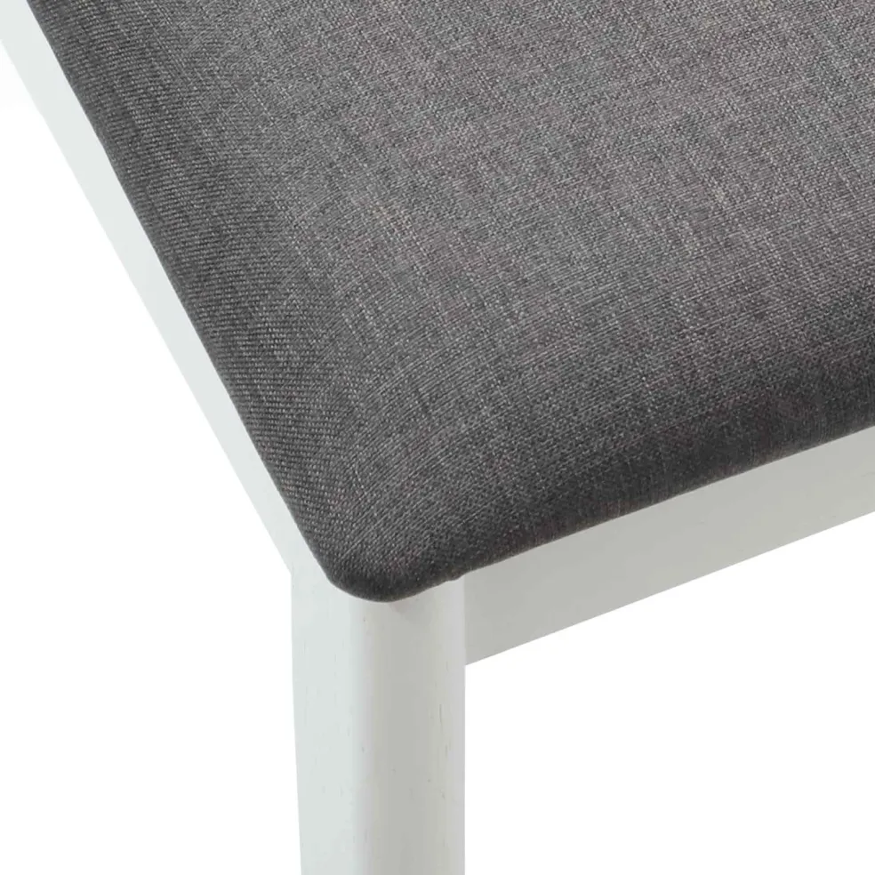 vidaXL Eetkamerstoel 2 st Massief Rubberhout Wit en Grijs