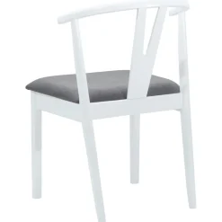 vidaXL Eetkamerstoel 2 st Massief Rubberhout Wit en Grijs