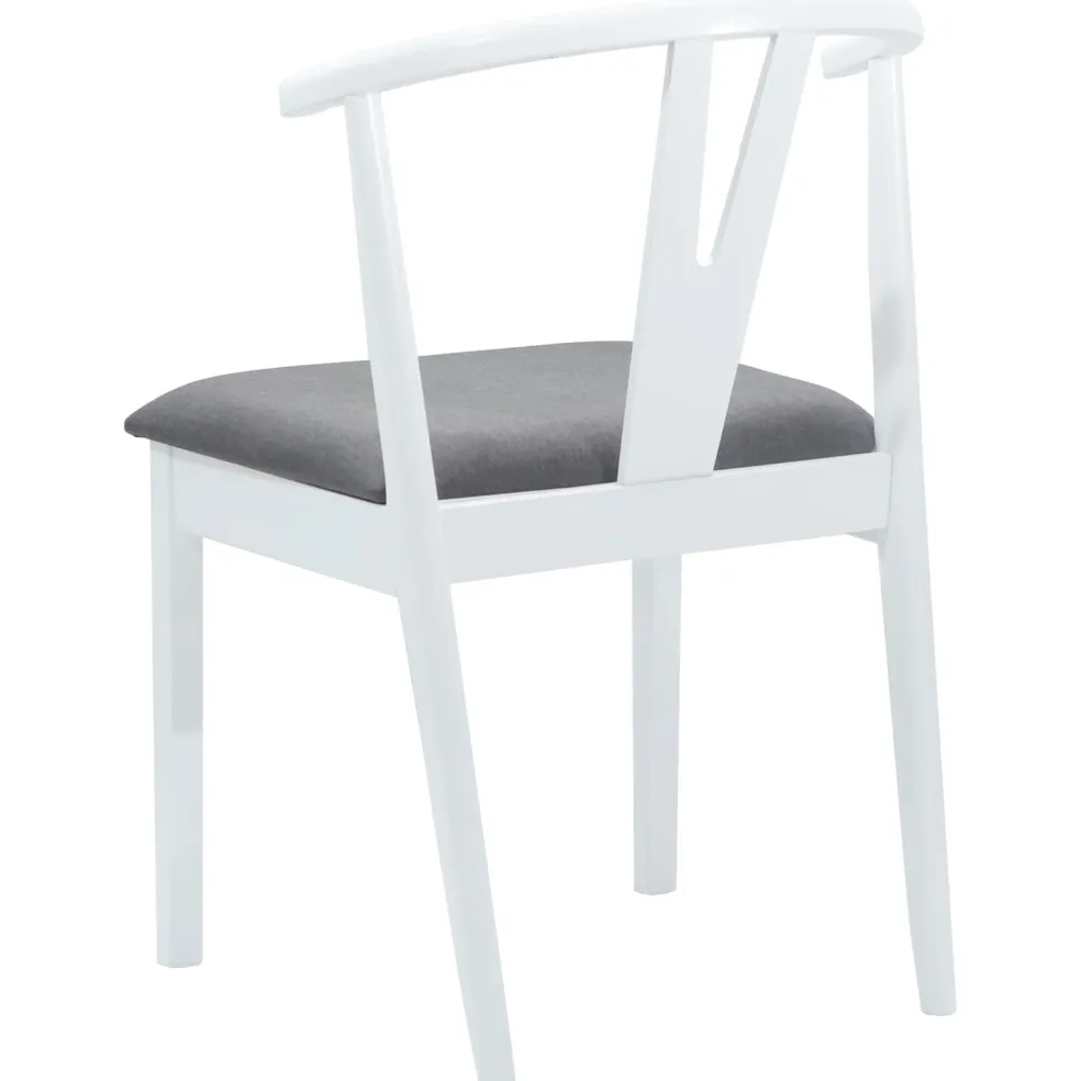 vidaXL Eetkamerstoel 2 st Massief Rubberhout Wit en Grijs