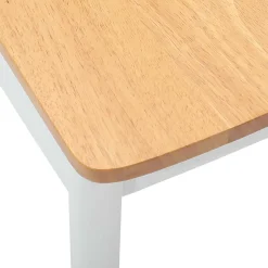 vidaXL Eetkamerstoel 2 st Massief Rubberhout Wit en Natuurlijk
