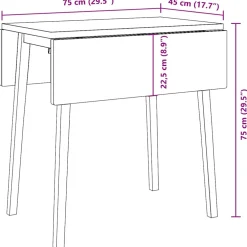 vidaXL Eettafel bruin massief hout rubber