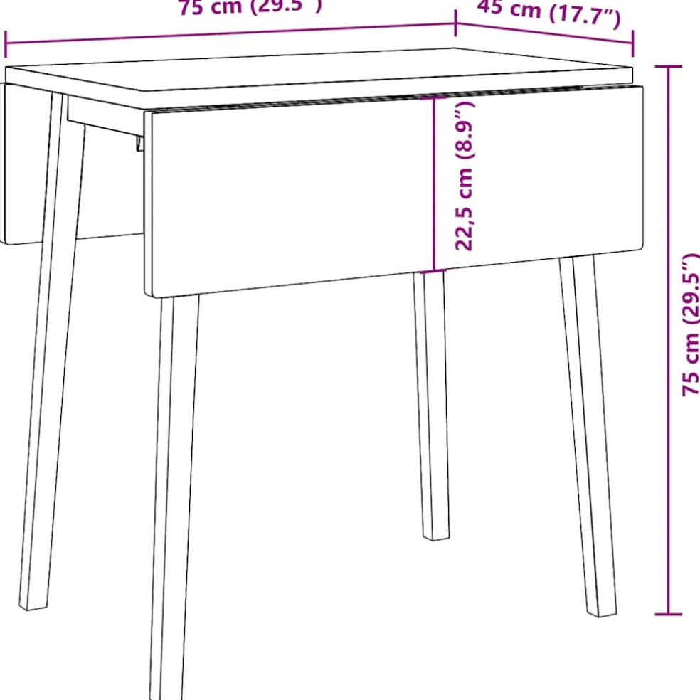 vidaXL Eettafel bruin massief hout rubber