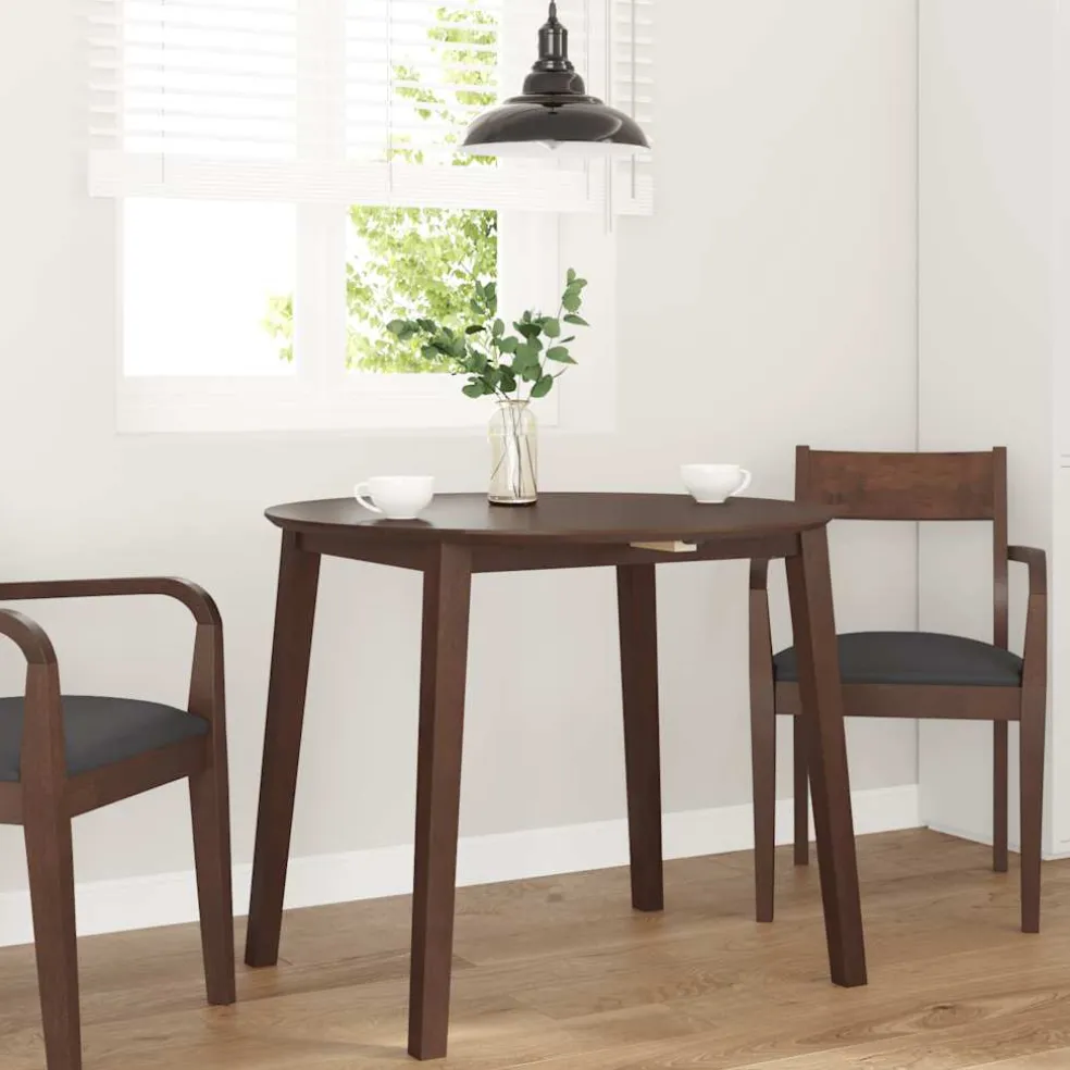 vidaXL Eettafel bruin massief hout rubber