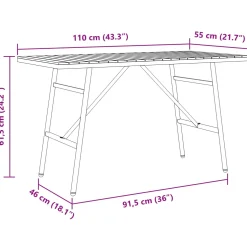 vidaXL Eettafel Bruin 110 x 55 x 61,5 cm Massief Acaciahout