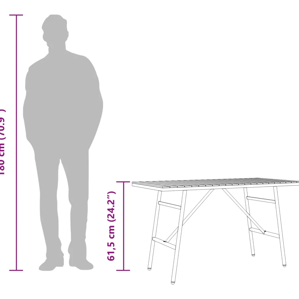 vidaXL Eettafel Bruin 110 x 55 x 61,5 cm Massief Acaciahout