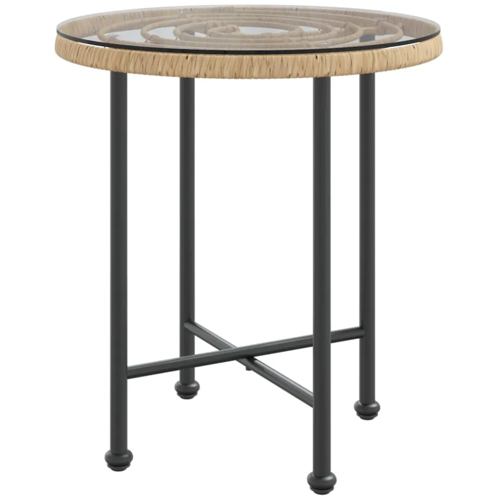 vidaXL Eettafel Ø50 cm gehard glas en staal