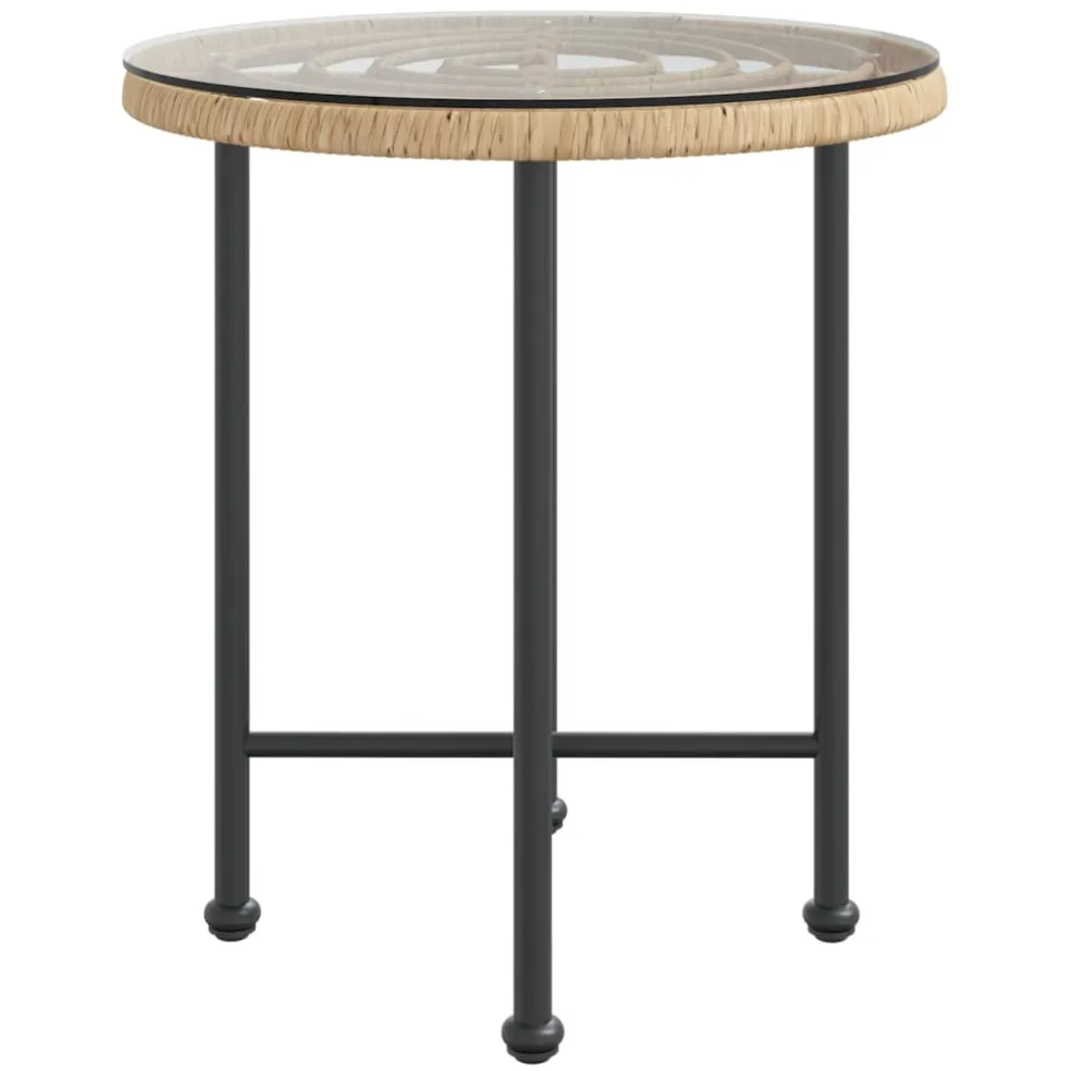vidaXL Eettafel Ø50 cm gehard glas en staal
