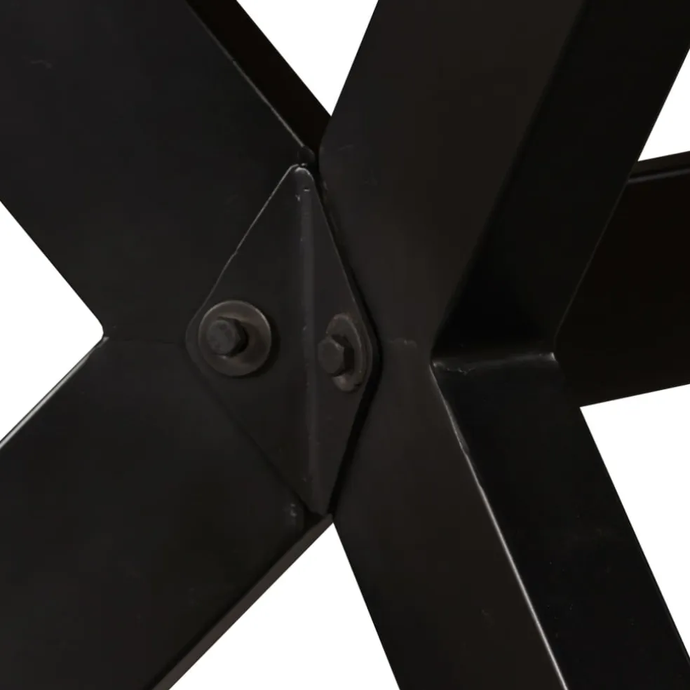 vidaXL Eettafel 180 cm massief gerecycled hout en stalen kruis