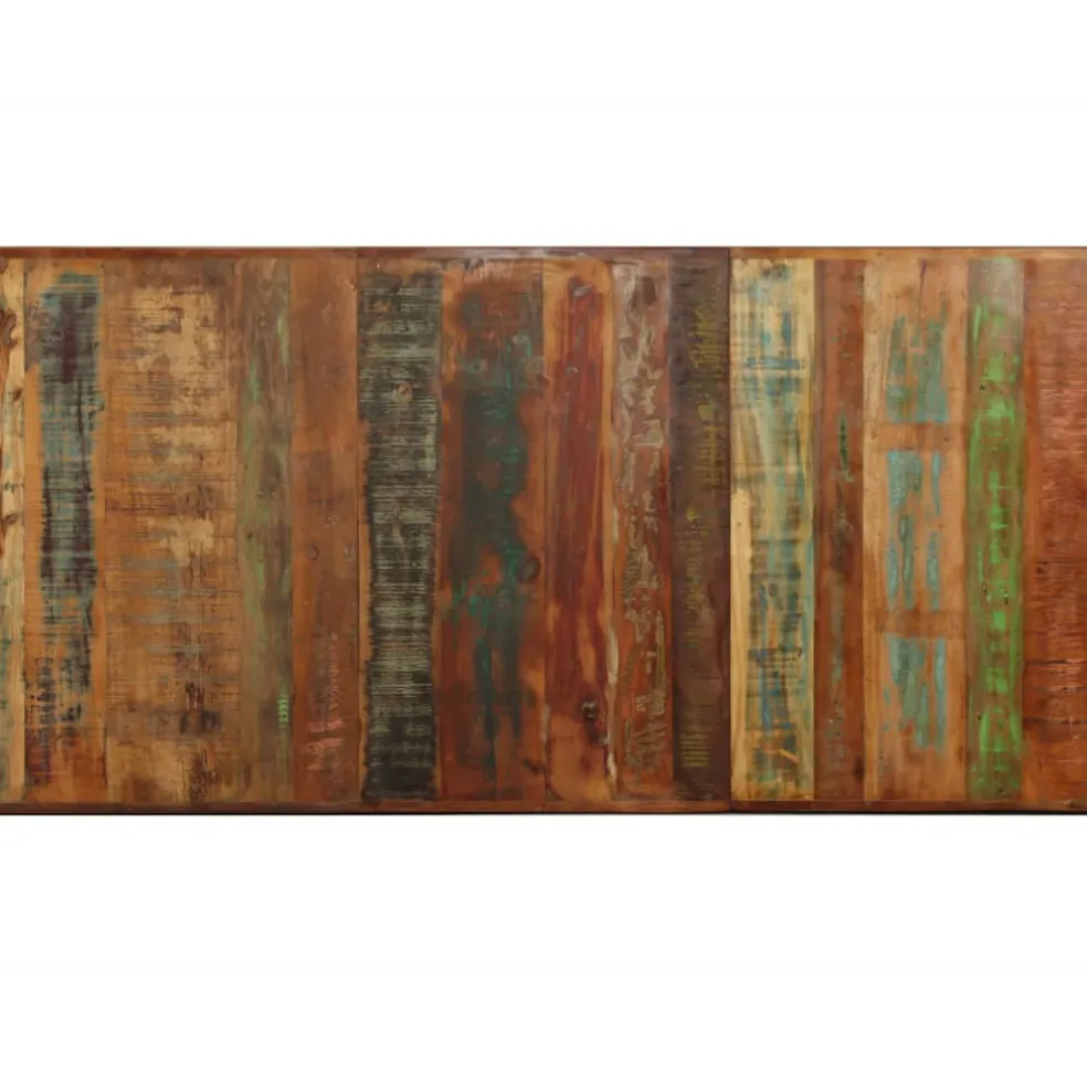 vidaXL Eettafel 180 cm massief gerecycled hout en stalen kruis