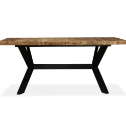 vidaXL Eettafel 180 cm massief mangohout en stalen kruis