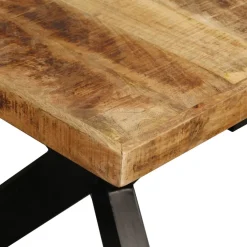vidaXL Eettafel 180 cm massief mangohout en stalen kruis
