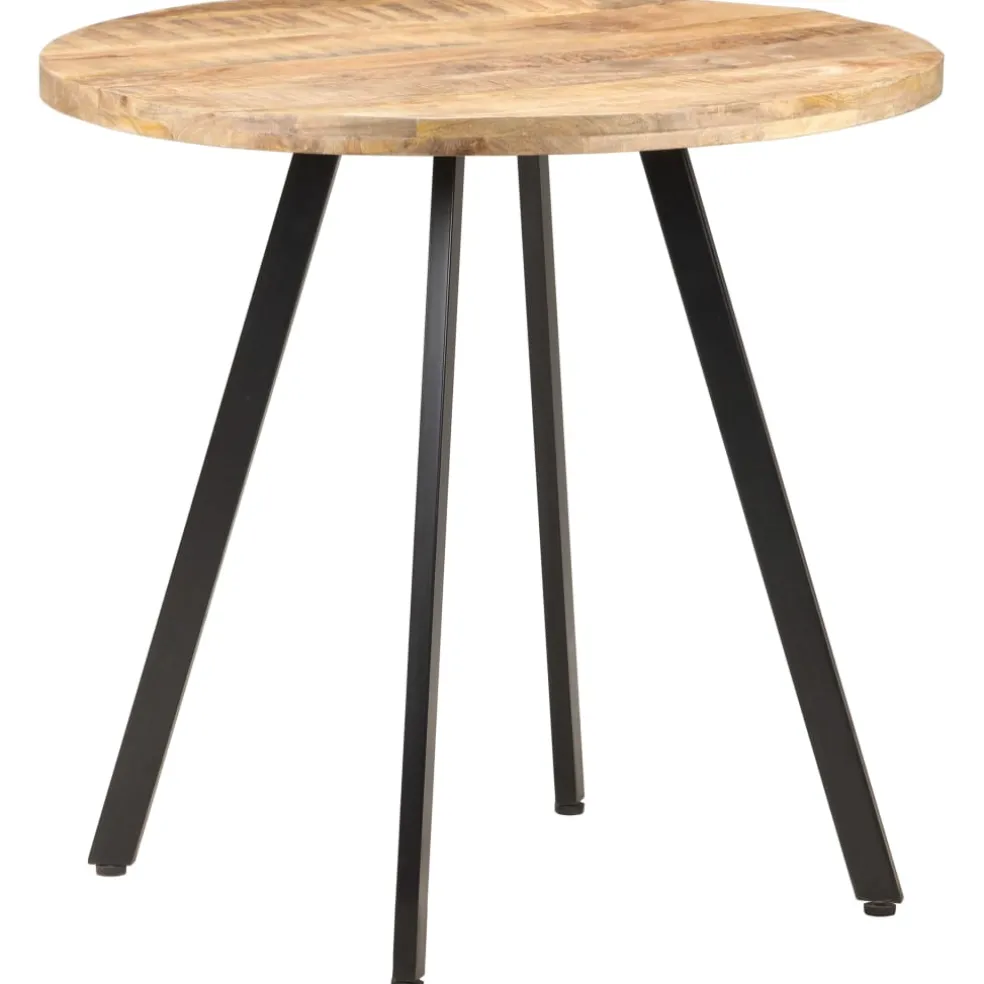 vidaXL Eettafel 80 cm ruw mangohout