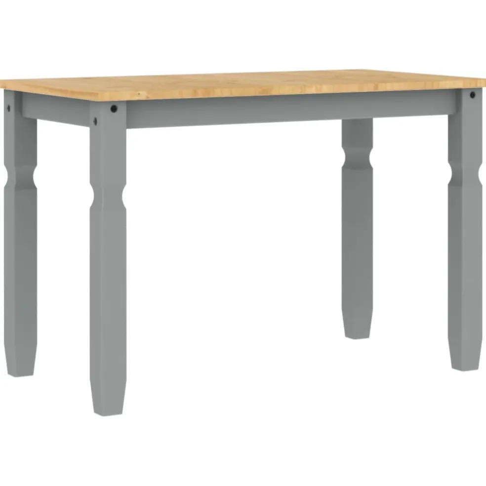 vidaXL Eettafel Corona 112x60x75 cm massief grenenhout grijs