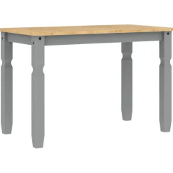 vidaXL Eettafel Corona 112x60x75 cm massief grenenhout grijs