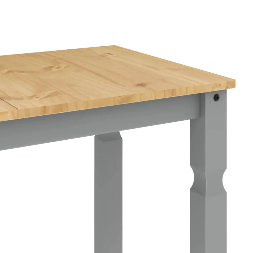 vidaXL Eettafel Corona 112x60x75 cm massief grenenhout grijs