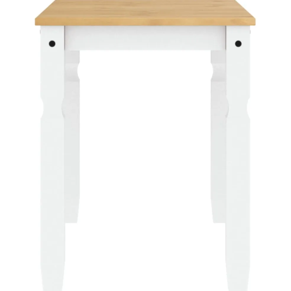 vidaXL Eettafel Corona 112x60x75 cm massief grenenhout wit