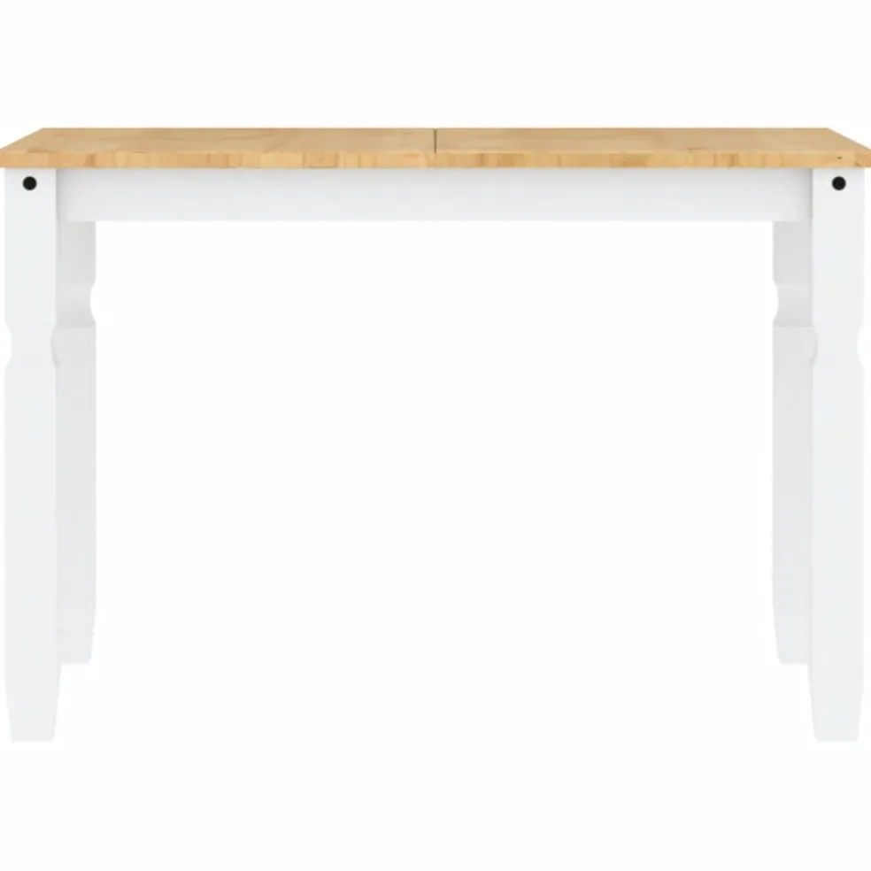vidaXL Eettafel Corona 112x60x75 cm massief grenenhout wit