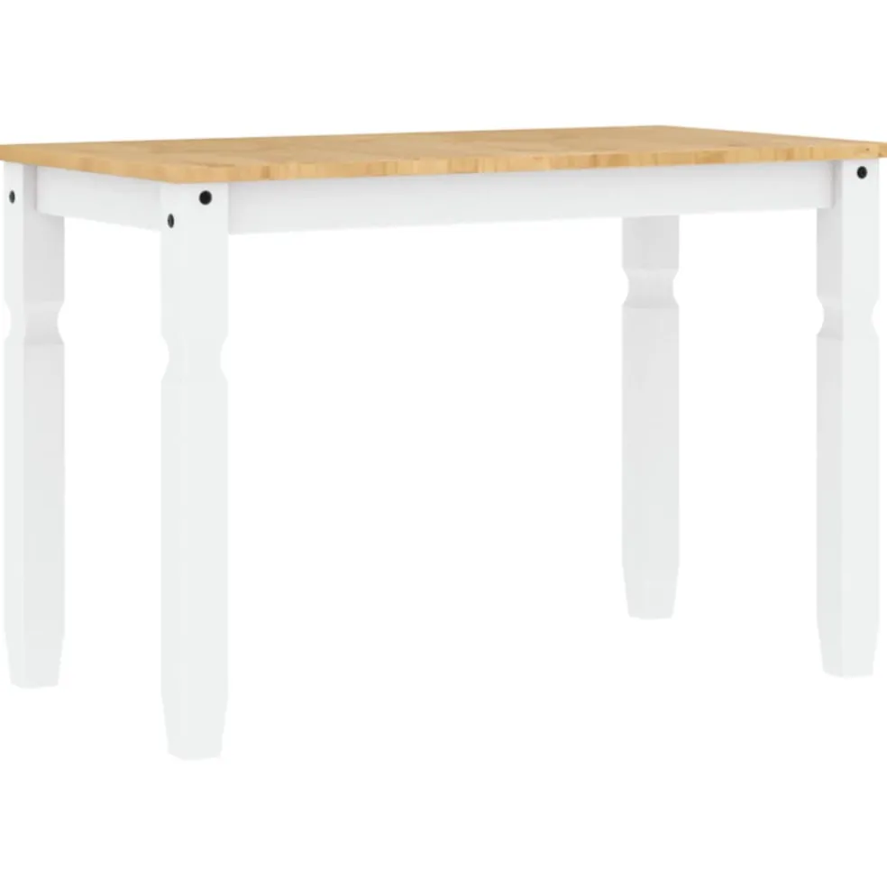 vidaXL Eettafel Corona 112x60x75 cm massief grenenhout wit
