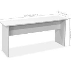 vidaXL Eettafel en banken 3 st bewerkt hout wit