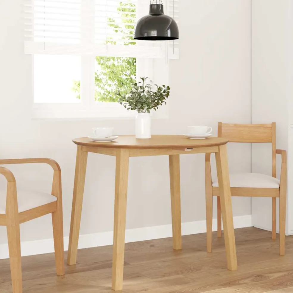 vidaXL Eettafel massief hout naturel rubber