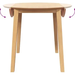 vidaXL Eettafel massief hout naturel rubber