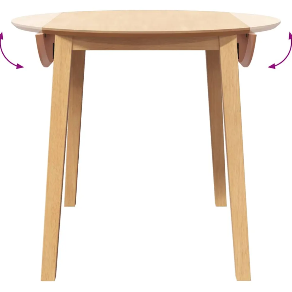 vidaXL Eettafel massief hout naturel rubber