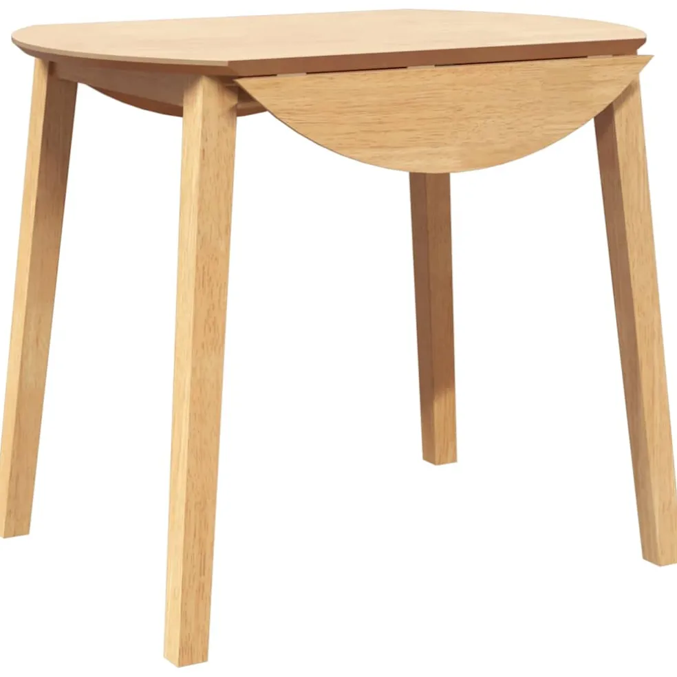 vidaXL Eettafel massief hout naturel rubber