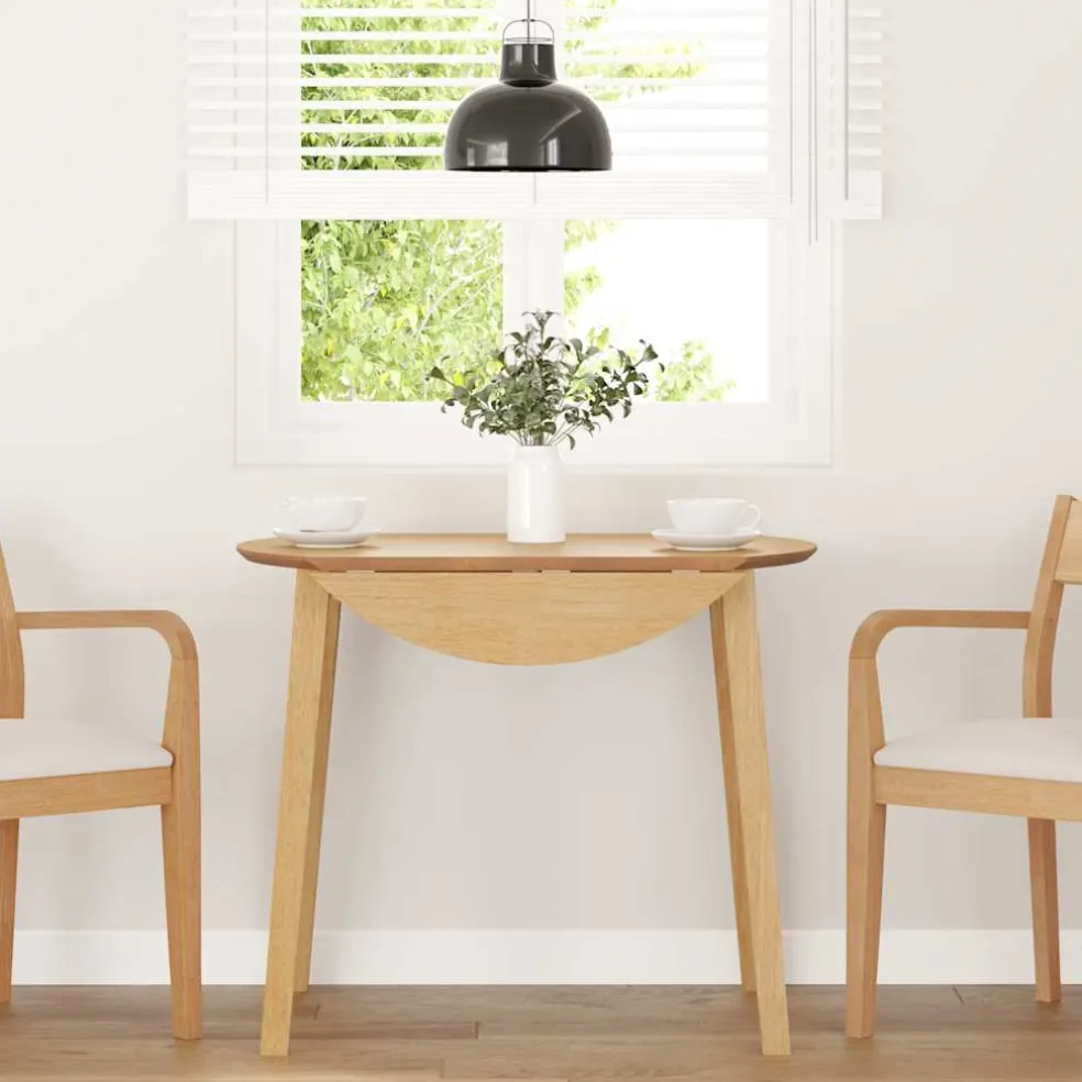 vidaXL Eettafel massief hout naturel rubber