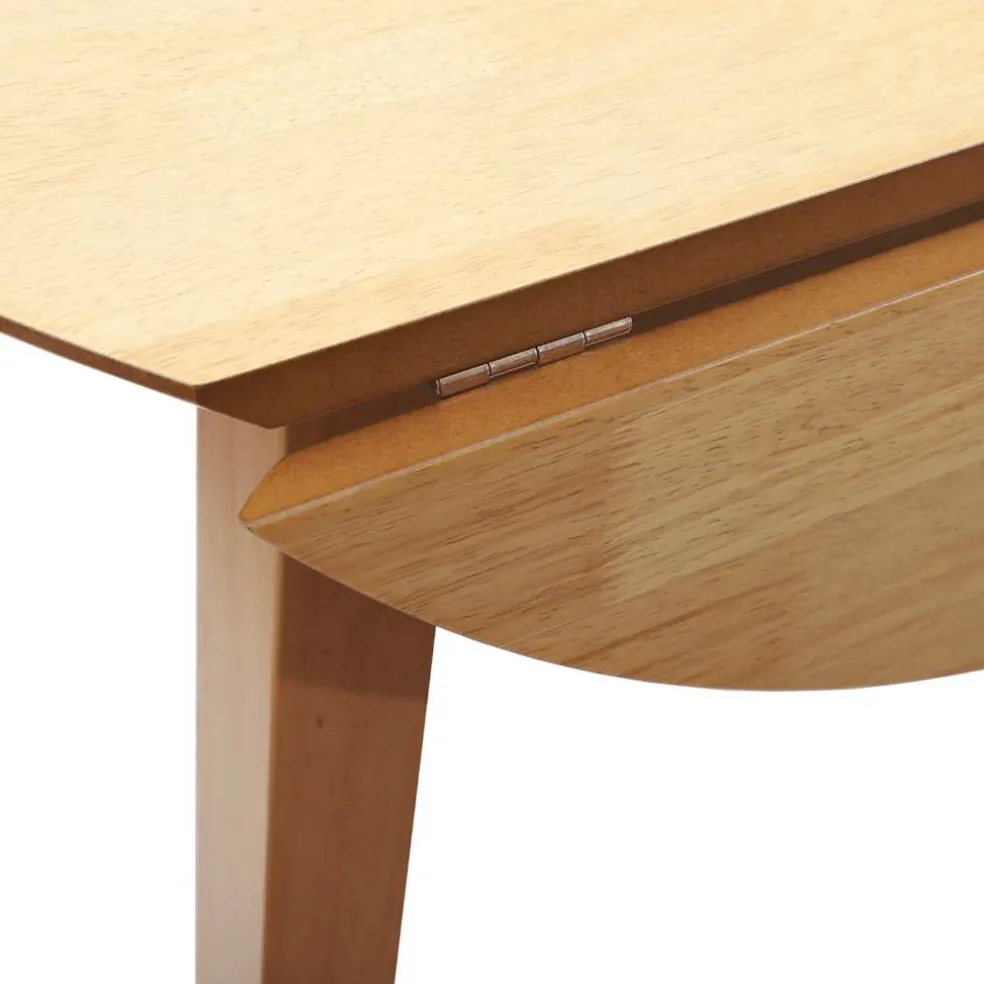 vidaXL Eettafel massief hout naturel rubber