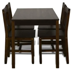 vidaXL Eettafel met 4 stoelen hout bruin
