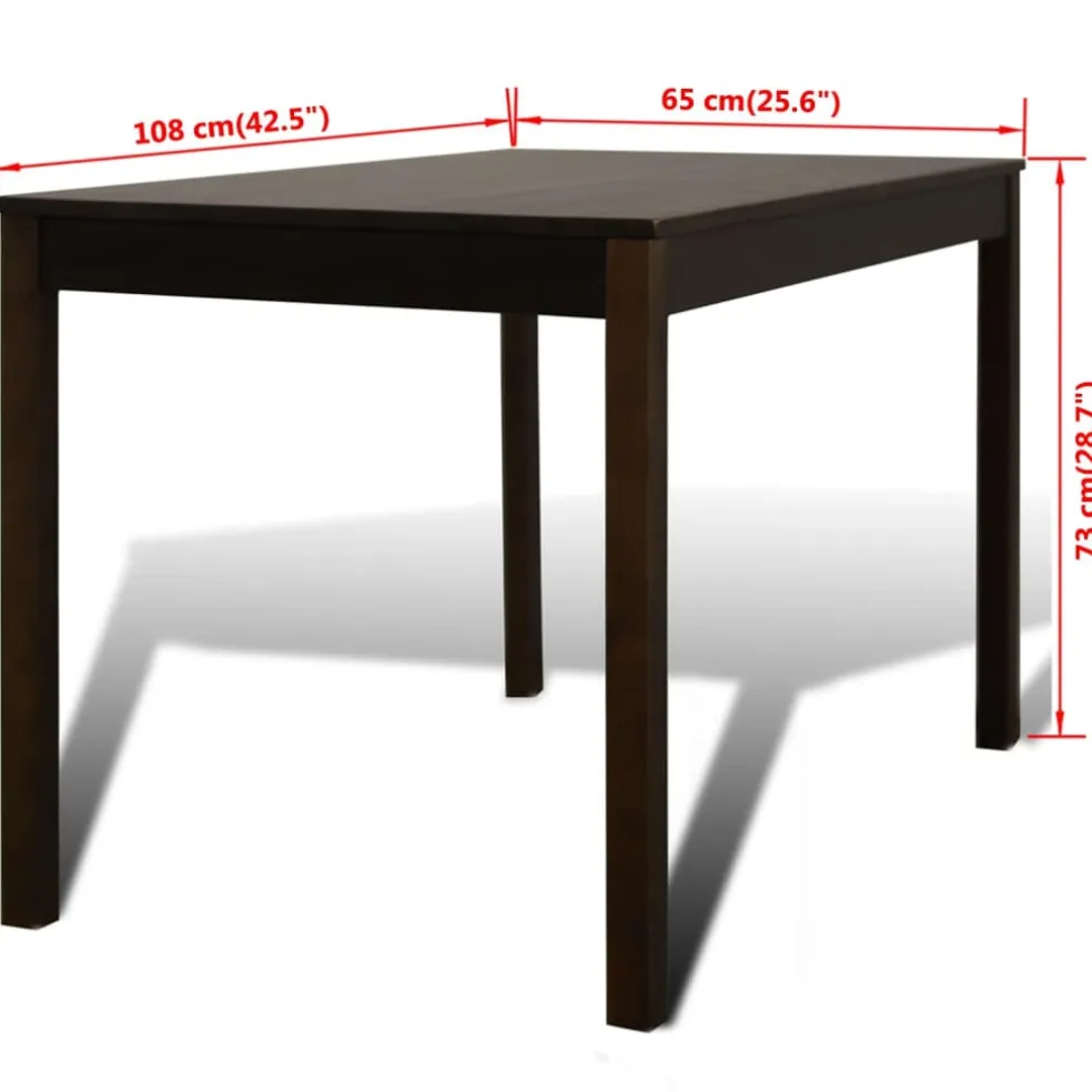vidaXL Eettafel met 4 stoelen hout bruin