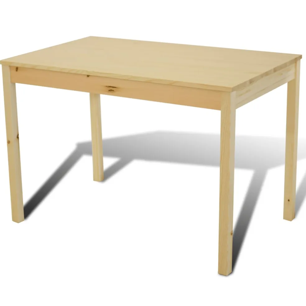vidaXL Eettafel met 4 stoelen hout naturel