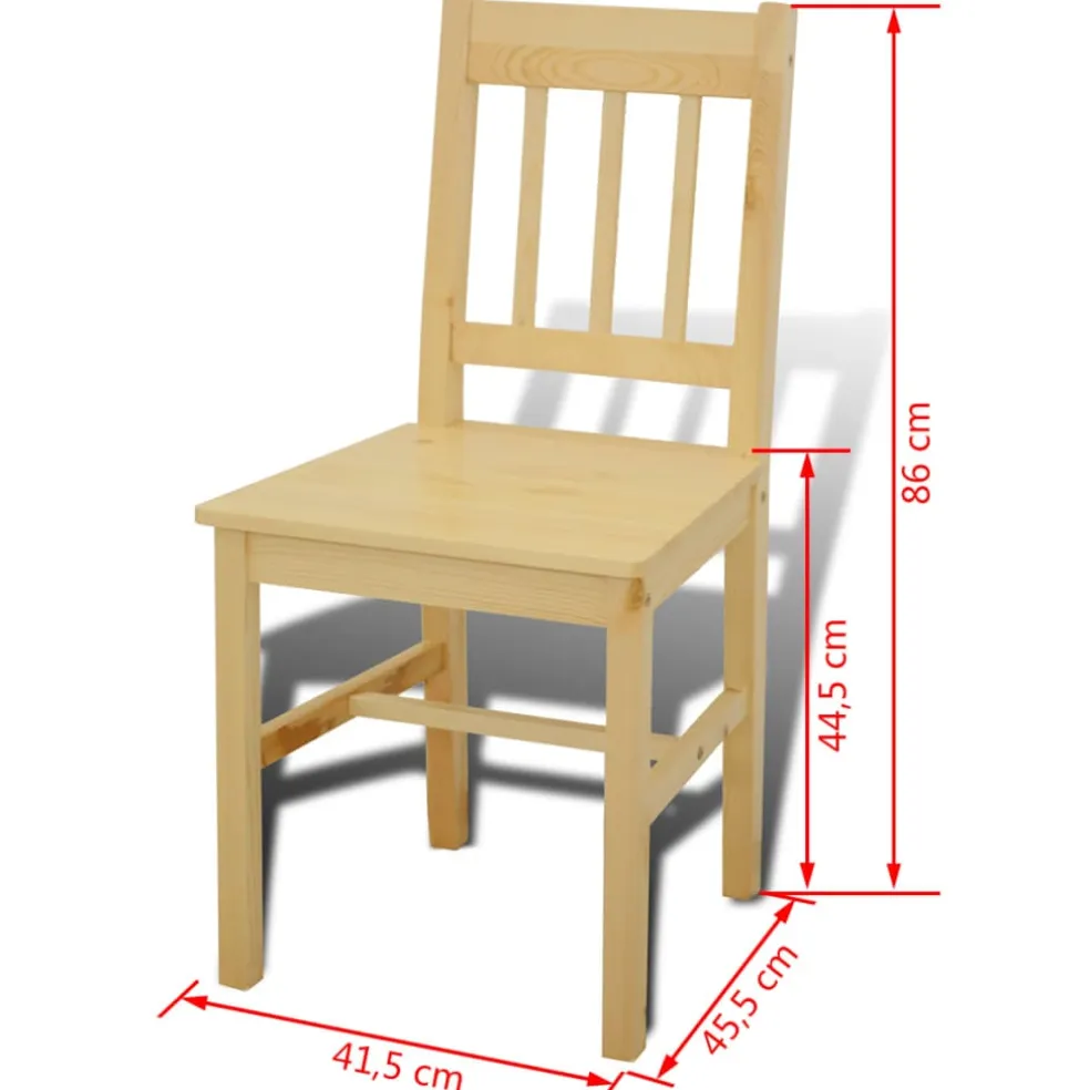 vidaXL Eettafel met 4 stoelen hout naturel