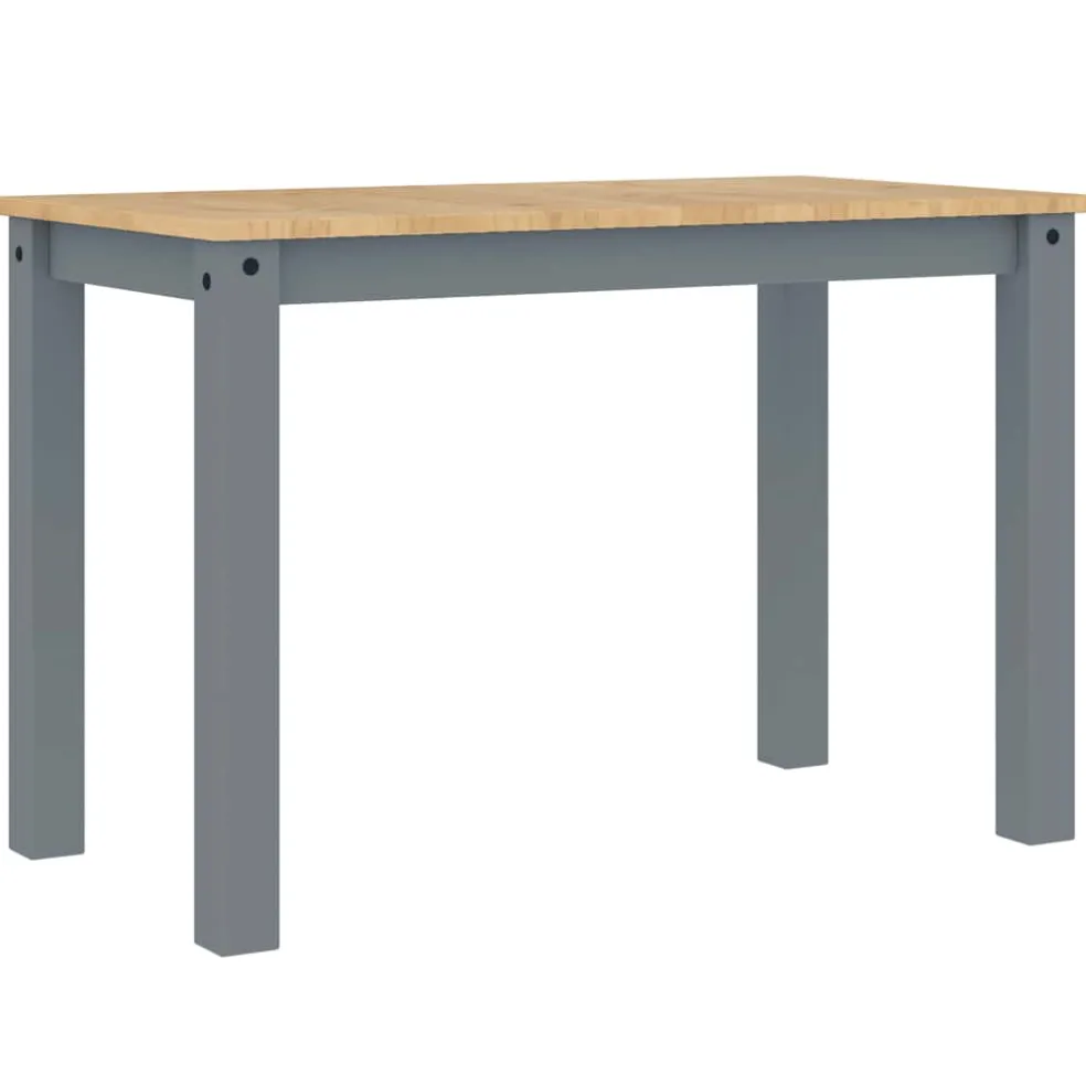 vidaXL Eettafel Panama 112x60x75 cm massief grenenhout grijs