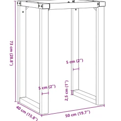 vidaXL Eettafelpoten O-frame 50x40x73 cm staal