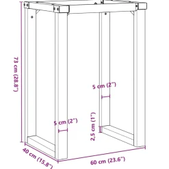 vidaXL Eettafelpoten O-frame 60x40x73 cm staal