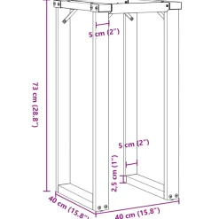 vidaXL Eettafelpoten O-frame 40x40x73 cm staal